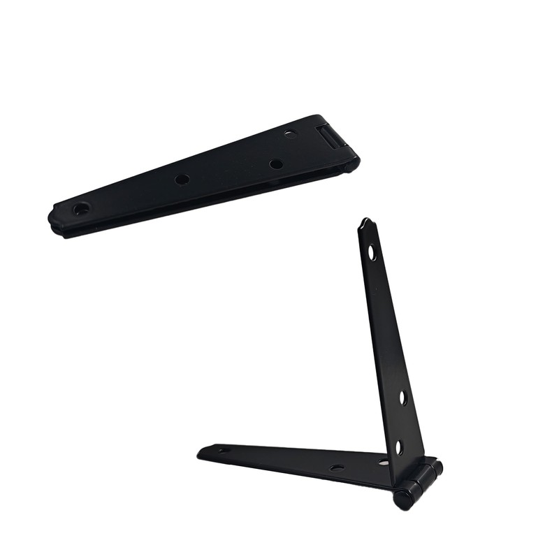 AUXBC 4Pcs 5-Inch Heavy Duty Iron Strap Hinges, Matte Black