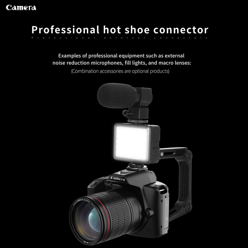 4K 64MP Digital Camera with Fill Light & Mic, WiFi