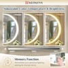 Keonjinn 24 Inch Gold Round LED Bathroom Mirror with 3000K/4500K/6000K