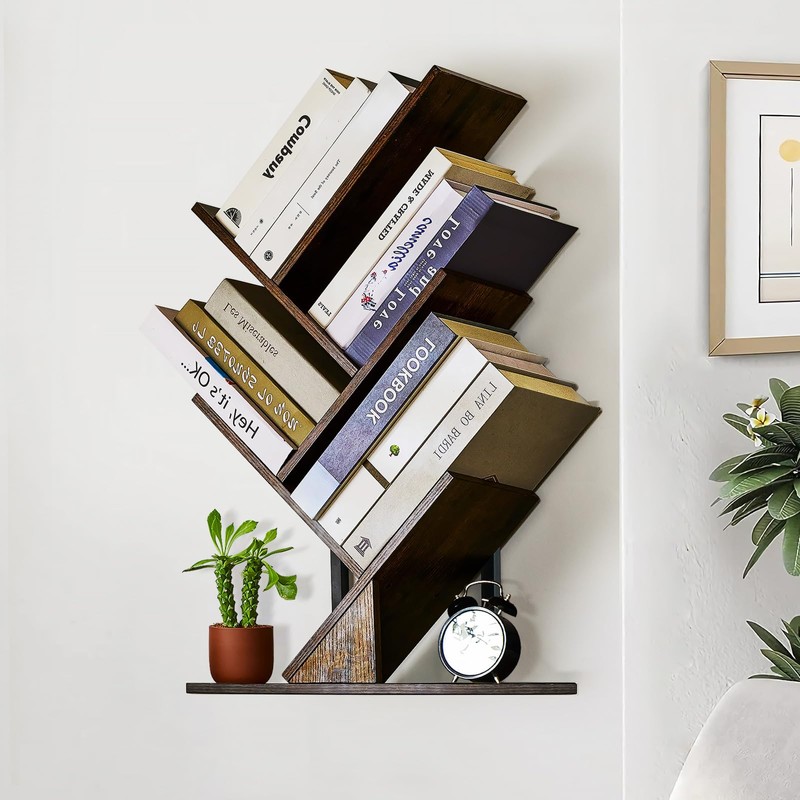 BESHIGH BESHIGH Wood Floating Hanging Shelves Storage for Wall, 4