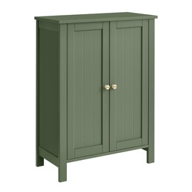 VASAGLE Bathroom Floor Storage Cabinet, Bathroom Storage Unit with 2 Adjustable Shelves, Bathroom Cabinet Freestanding, 11.8 x 23.6 x 31.5 Inches, Forest Green UBCB060C01