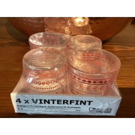 IKEA Vinterfint Discontinued Espresso Glass Cups Set of 4 Swedish Designs New