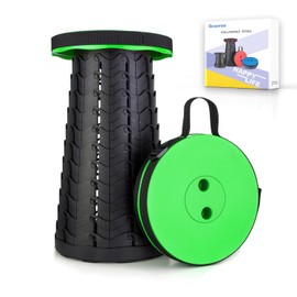 Boreeman Upgraded Folding Stool Lightweight Yet More Sturdy with Load Capacity 400lbs Portable Collapsible Stool for Camping Fishing Hiking BBQ (Green)