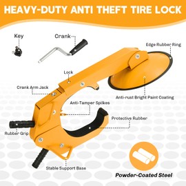 weyleity Wheel Lock Clamp | Heavy-Duty Anti Theft Tire Lock Adjustable Trailer Wheel Lock, Tire Boot Lock for RV Trailers, Cars, Trucks, SUVs (1)