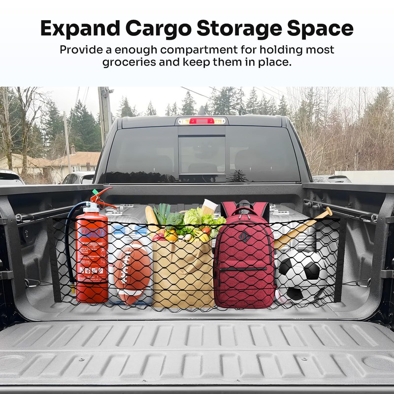 Canvcle Truck Bed Cargo Net for 2019-2025 2026 Dodge Ram
