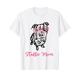 Staffordshire Bull Terrier Stafford Heart Staffy Mom T-Shirt