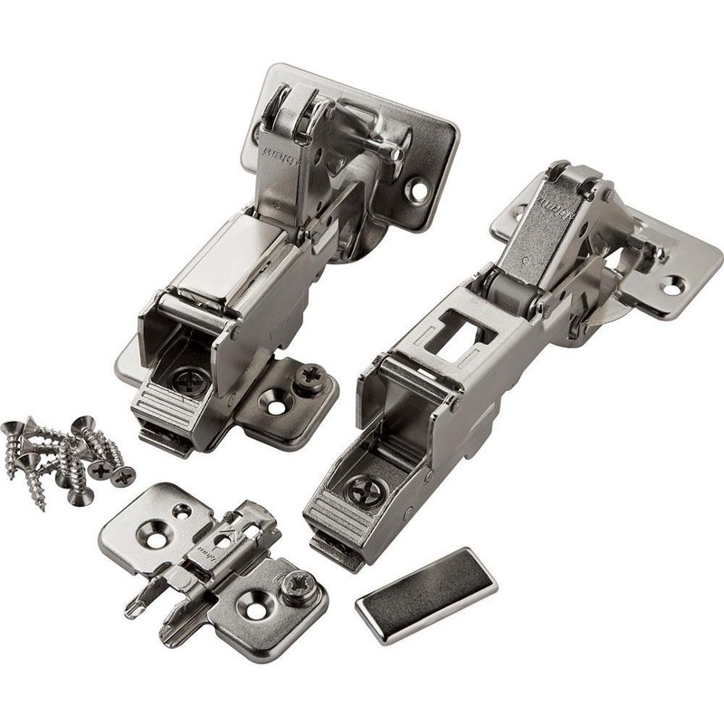 Full Overlay Blum® 170° Snap Close Clip Top Frameless Hinges,