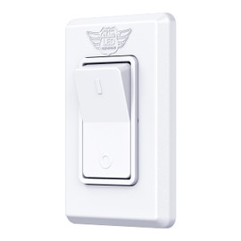 Leisure LED Modern Single SPST On-Off Switch with Bezel, 12-Volt, for RV, Trailer, Camper, with Label Sticker (White)