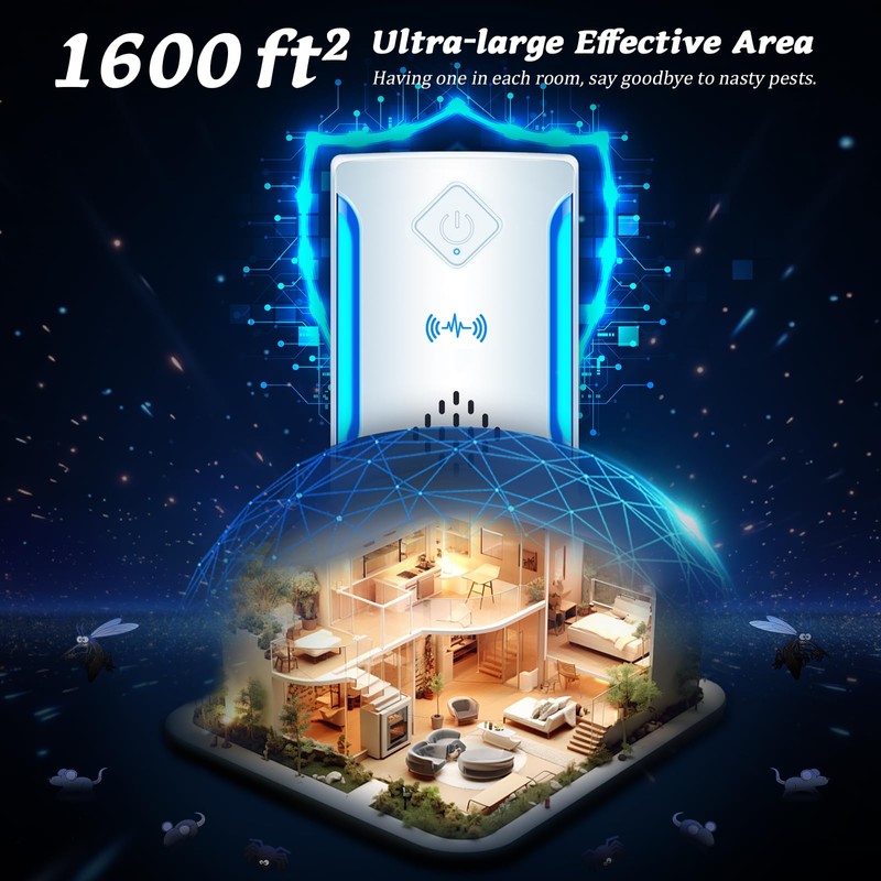 BOZFLY Ultrasonic Pest & Insect Repeller, Upgraded Indoor Ultrasonic Repellent