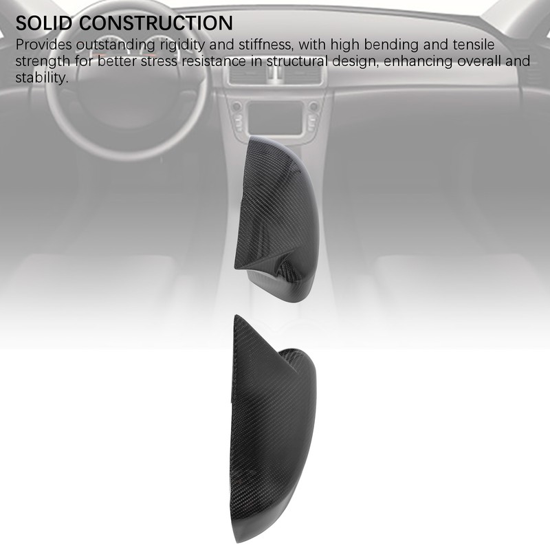 1 Pair Carbon Fiber Ox Horn Rearview Side Glass Mirror