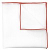 BELLUNO Cuadrado de bolsillo blanco con borde bordado, 68 Rust,