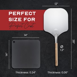 Crust Master Pizza Steel Set - XL (1/4" Thick) Square Conductive Metal Pizza Baking Pan for Cooking Pizzas in Oven and BBQ - Perfect as Pizza Oven Accessories Kit and Pizza Tray