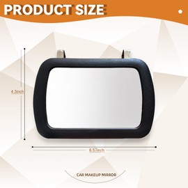 Universal Vanity Mirror - Clip-on Rear View Sun-Shading Cosmetic Mirror for Truck SUV, Car Accessory