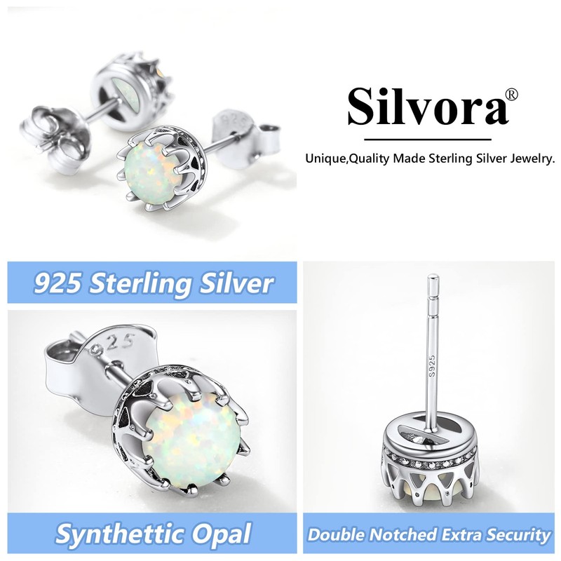 Dainty Stud Earrings for Women Sterling Silver Opad Ear Studs