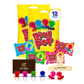 Ring Popsl | Birthday Candy | Bulk Variety Lollipop Pack | Individually Wrapped Suckers | Summer Candy | Candy For Party Favors, Parties, Easter Basket Stuffers, Valentine Gift Exchange (3 Bags - 12 Pops Total)