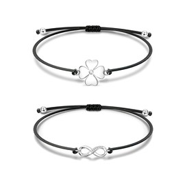 HSAJS Lucky bracelet for women, infinity bracelet, lucky bracelet, friendship bracelet, jewellery friendship gifts for women, bracelet women, Stainless Steel