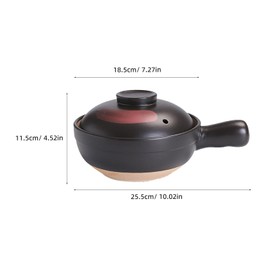 HOLIDYOYO Clay Pot for Cooking Asian Food with Silicone Lid and Single Handle Traditional Terracotta Casserole Soup Pot for Gas Stove 10 Inch Kitchen Cookware for Home and Restaurant