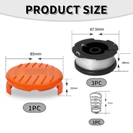 Grass Trimmer Spool Compatible with Black Decker, Grass Trimmer Trimmer Thread Spool, Trimmer Spool Diameter 1.65 mm, Nylon Grass Trimmer Replacement Thread Spool for Grass Trimmer STC1820-CM -PC -EPC