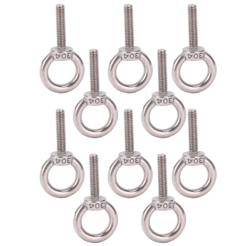 10Pcs Eye Bolt 304 Stainless Steel Lifting Round Ring Screw