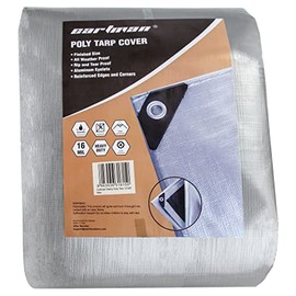 Finished Size 12' x 20' Extra Thick 16 Mil Ultra Heavy Duty Poly Tarp, Multipurpose Protective Cover, UV Resistant, Waterproof Poly Tarpaulin with Reinforced Edges