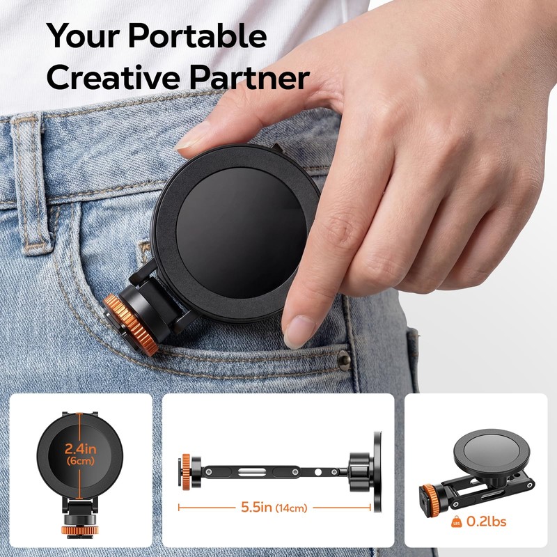 MoKo MagSafe Tripod Mount, All Metal 360° Phone Mount with