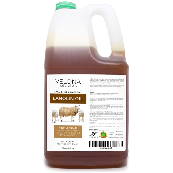 velona Lanolin Oil USP Grade 112 oz | 100% Pure and Natural Carrier Oil | Refined, Cold pressed | Skin, Hair, Body & Face Moisturizing | Use Today - Enjoy Results