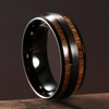 King Will Nature 8mm Mens Domed nature Koa Wood Inlay