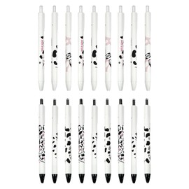 Pack of 18 Cow Pens, Interesting Click Gel Pens, Cute Cow Pattern Ballpoint Pens, Black Ink Pens, Stationery for Students