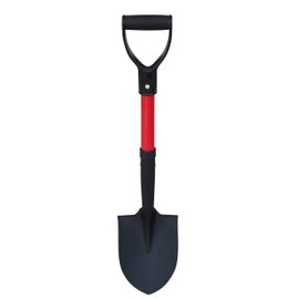 TABOR TOOLS Shovel with Round Point Blade and Comfortable D Grip 20 Inch Fiberglass Handle, Mini Trunk Digging Spade. J211A. (D Handle, Short Shovel) 