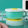Toddler Suction Cup Bowls with Lids Prevent Falling Stainless Steel