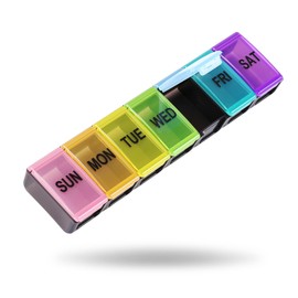 Extra Large Weekly Pill Organizer, 7 Day Pill Box, Travel Pill Case, Daily Pill Dispenser Holder Container for Medicines Vitamin Finish Oil (Black)