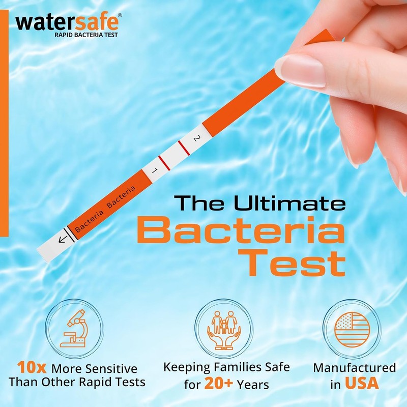 Watersafe Rapid Bacteria Test 10-Pack. Detects E.coli, Pseudomonas in 15