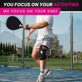 Welnove Knee Brace with Side Stabilizers & Patella Gel Pads, for Maximum Knee Pain Support, ACL/MCL Injury, Meniscus Tear, Arthritis, Surgery Recovery, Sports, and Workouts for Men and Women（X-Large）