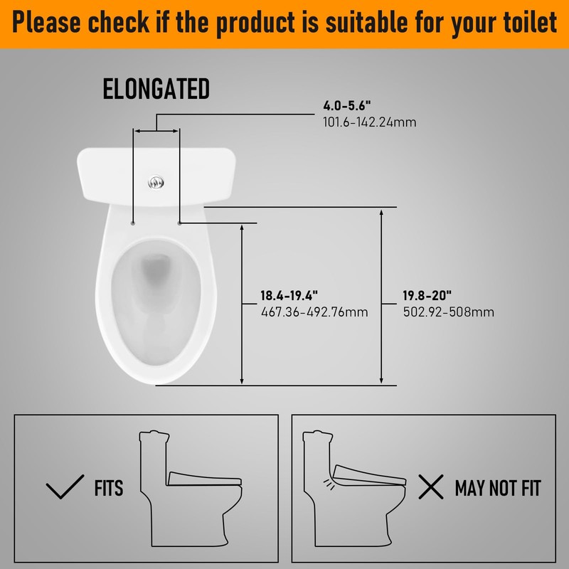 iliD Heated Toilet Seat, Elongated Seat, Three Levels of 90°F,
