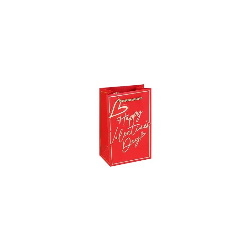 Eurowrap Happy Valentine’s Day Gift Bag Small – Red Foil