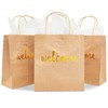 Gold Foil Welcome Gift Bag with Tissue Paper (Kraft, 15