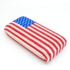 Boutique De FGG American National Flag Gold Crystal Clutch Purses