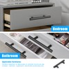 KNOBWELL 6 Pack 3" Kitchen Cabinet Handles Black, Modern Matte