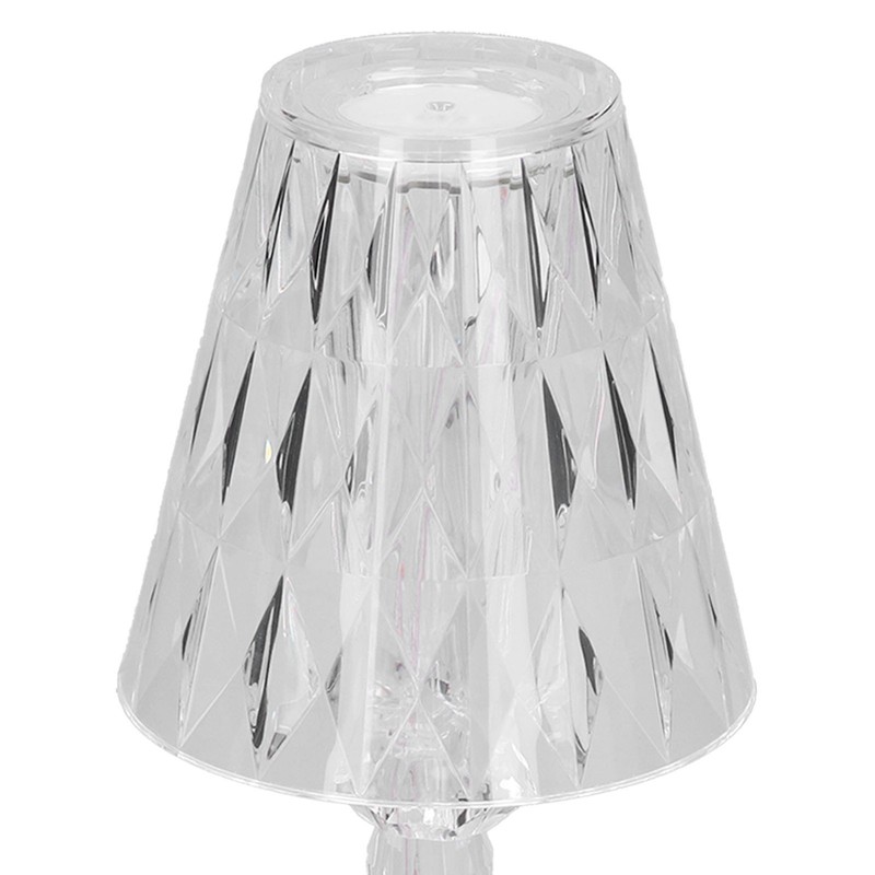 LED Crystal Table Light USB Charging Transparent Prism Dimmable Desk