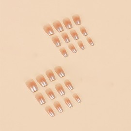 BHIDENAW Nail Tips, 24 Pieces, Nail Tips, Short, Autumn, Winter, Popular, Japanese Style, Cute, Simple, Stylish, Coming of Age Ceremonies, School Entrance Ceremonies, Graduation Ceremonies, Weddings,