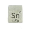 Elemental Specimen Tin Sn (0.4 inch (10 mm) Cube, Engraved