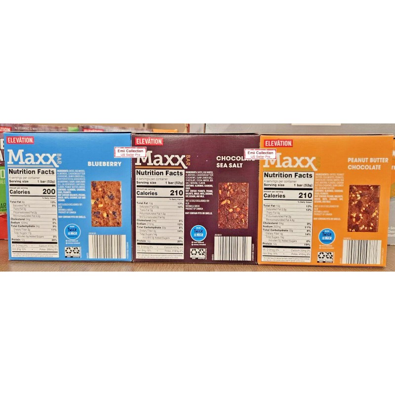 Elevation Maxx Bar Blueberry Chocolate Sea Salt Peanut Butter Chocolate