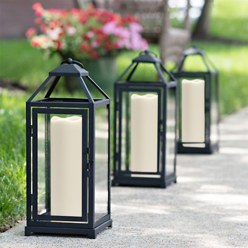 Eldnacele Large Solar Flameless Flickering Candles Outdoor Waterproof, Solar Powered