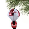 Oklahoma Sooners Parachute Santa Claus Blown Glass Ornament