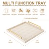 Large Ottoman Tray for Coffee Table,Square Shagreen Leather Decorative Tray