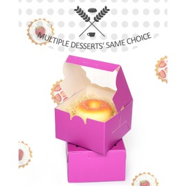 Gcardist Roland Bakery Boxes with Window, Pack of 15, 10 x 10 x 6.3 cm, Mini Cookie Macaron, Small Doughnut Pastry Boxes (4 x 4 x 2.5 inches)