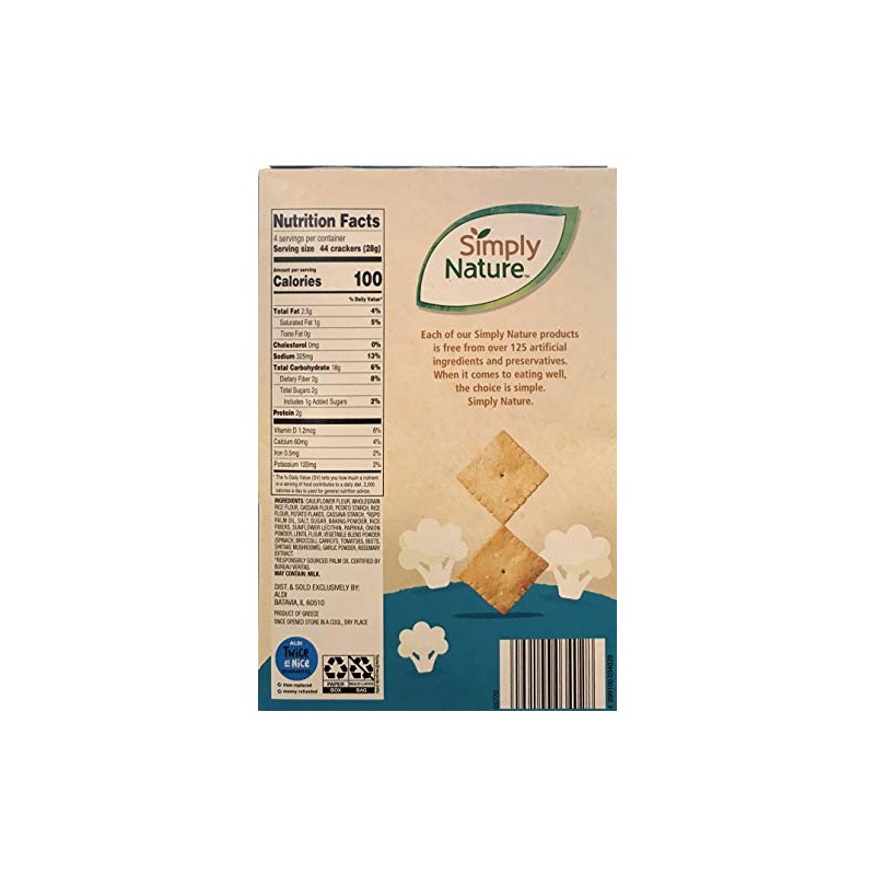 Simply Nature Cauliflower Crackers Sea Salt 2 pack