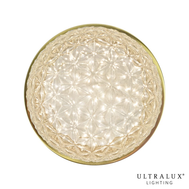 Ultralux 11 Inch Classic Brushed Gold LED Ceiling Light Fixtures,