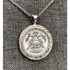 Coin Holiday Santa Silvertone Pendant | Colorized JFK Half Dollar