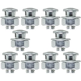 Bxian 10PCS 12.5mm/0.49inch Stainless Steel Bicycle Brake Brake Line Brake Clamp Locking Screw with Nut and Washer Universal Stop Ring Brake Pull Nut for Fixing Bicycle Brake Line